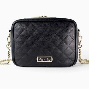 Itzy Ritzy Crossbody Black Vegan Leather Diaper Bag- Brand new w/o tags